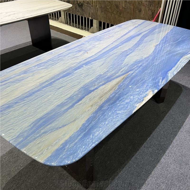 Rectangle Azul Macaubas Quartzite Table Top Home Furniture