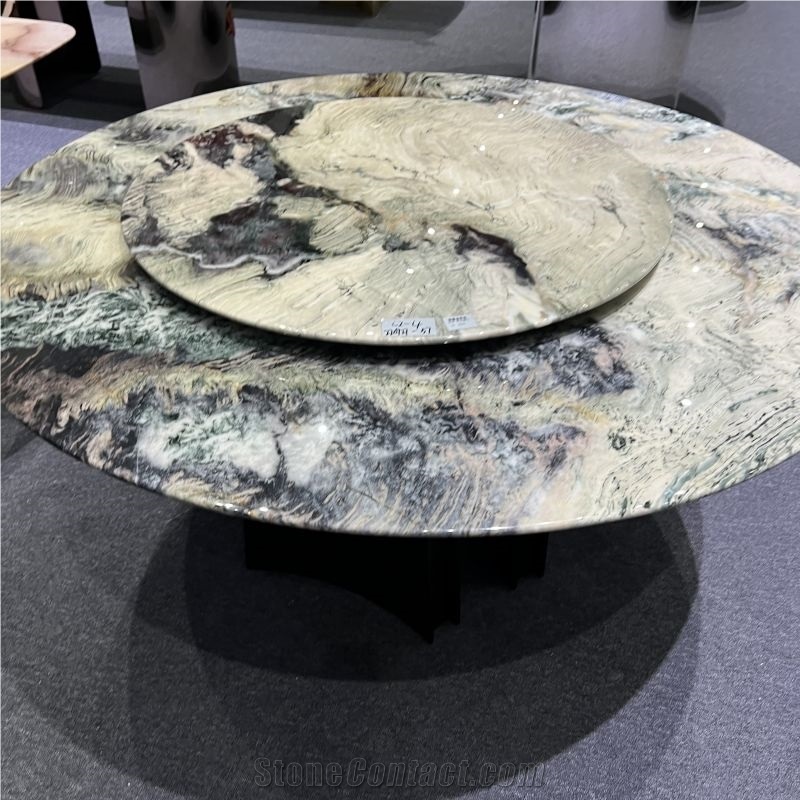 Valley Orchid Quartzite Round Dining Table Home Furniture