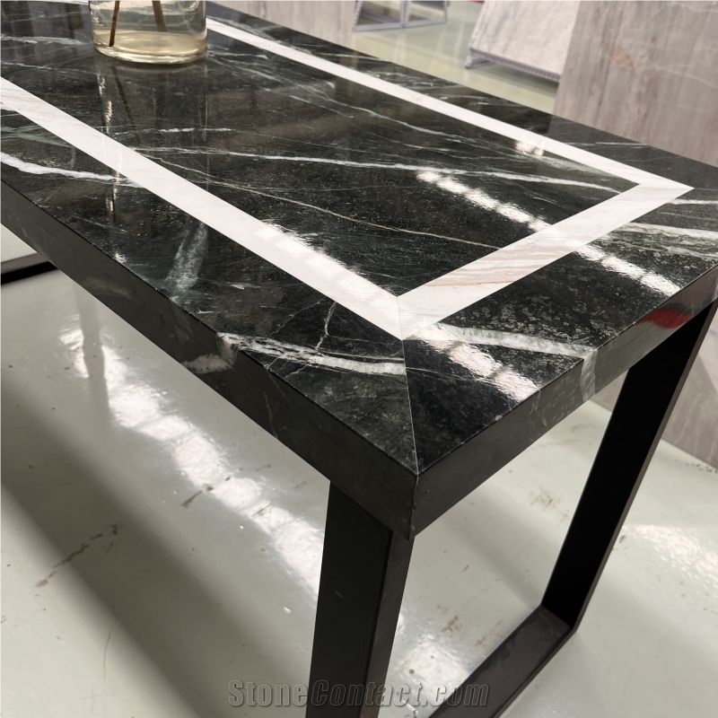 Veria Green Marble Table Tops Dining Table For Home Design