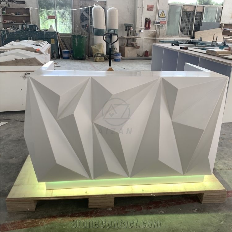 Artificial Stone Modern Salon Reception Desk