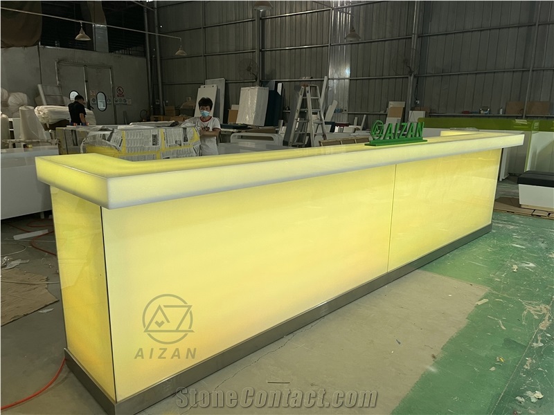 Translucent Artificial Marble Stone Custom Bar Counter