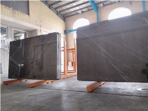 Book-Matched Grey Marble Slabs