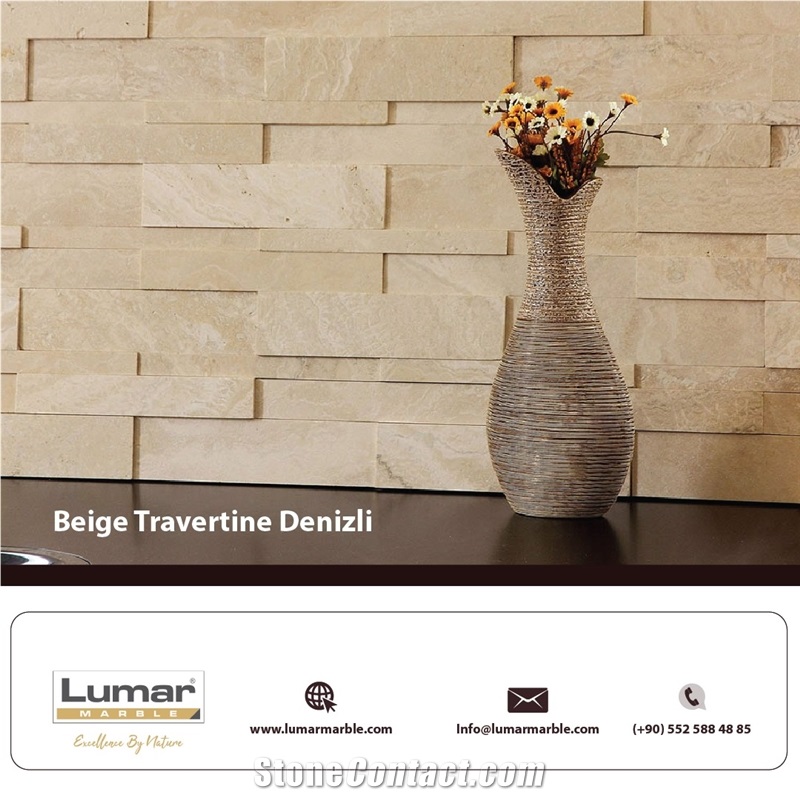 Classic Beige Travertine Wall Tiles Denizli