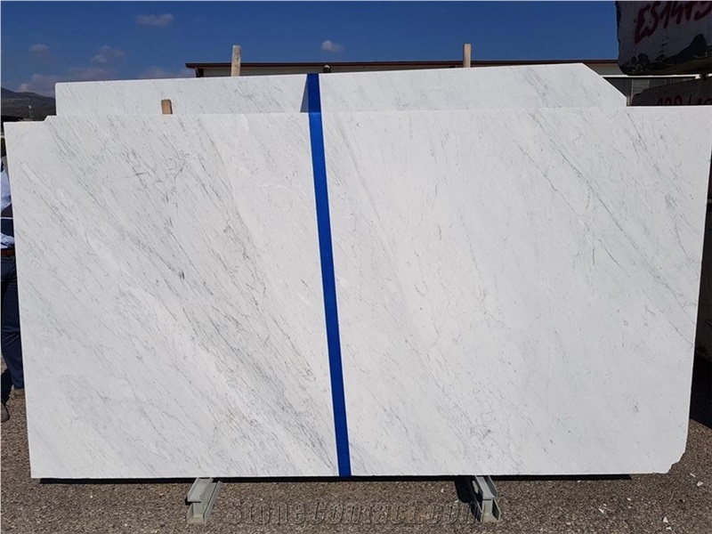 Cararra White  Marble Slabs Tiles In Customized Sizes