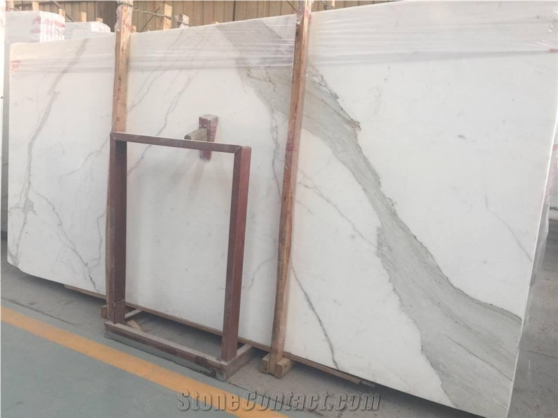 Cararra White  Marble Slabs Tiles In Customized Sizes