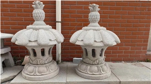 Bush Hammered Beige Granite G682 Landscaping Garden Lanterns