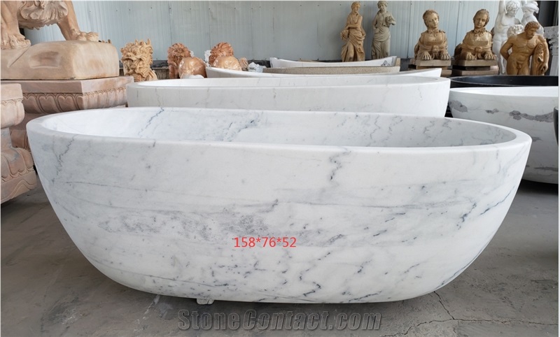Commercial Stone Bath Tubs Marble China Carrara Oval Bathtub