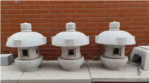 Flamed Light Grey Granite G603 Japanese Lantern For Garden
