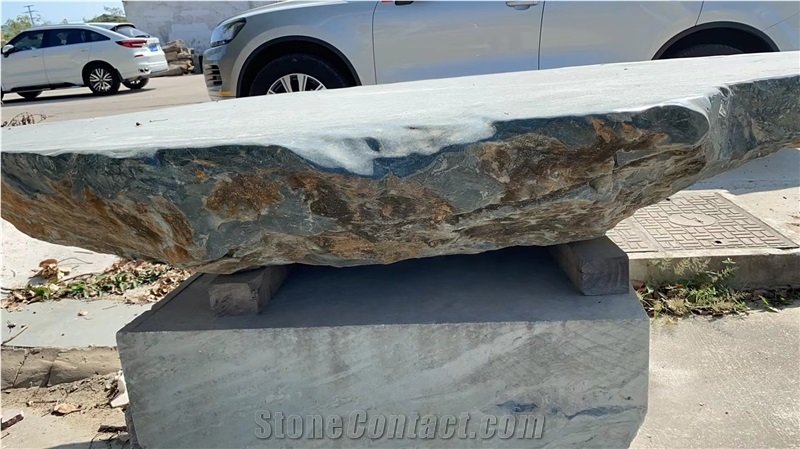 Landscaping Outdoor Green Marble Cafe Table Stone Furniture