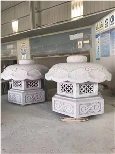 Large Temple Lanterns Flamed Gray Granite G603 Landscaping