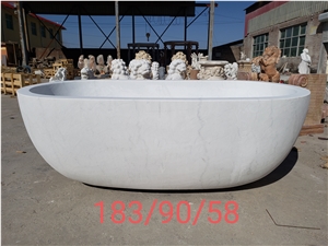 Pedestal Marble Tub Stone China Carrara Oval Hotel Bath Tubs