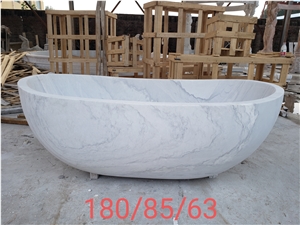 Pedestal Stone Tub Marble Guangxi White Vessel Hotel Bathtub