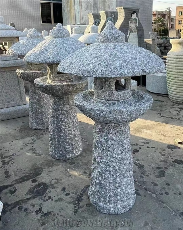 Split Mushroom Top Dark Grey Granite G654 Landscaping Lanterns