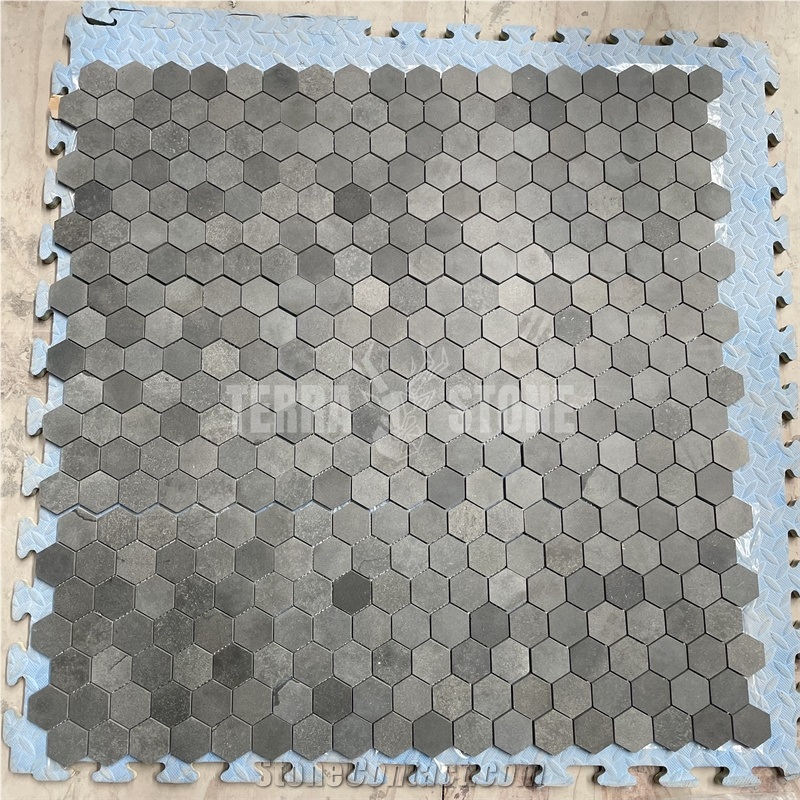 Black Basalt Hexagon 2" Mosaic Wall Floor Tile Honed