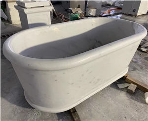 White Marble Bathroom Building Material Bathtub