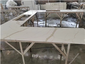 High Quality Artificial Carrara White Quartz Kitchen Top