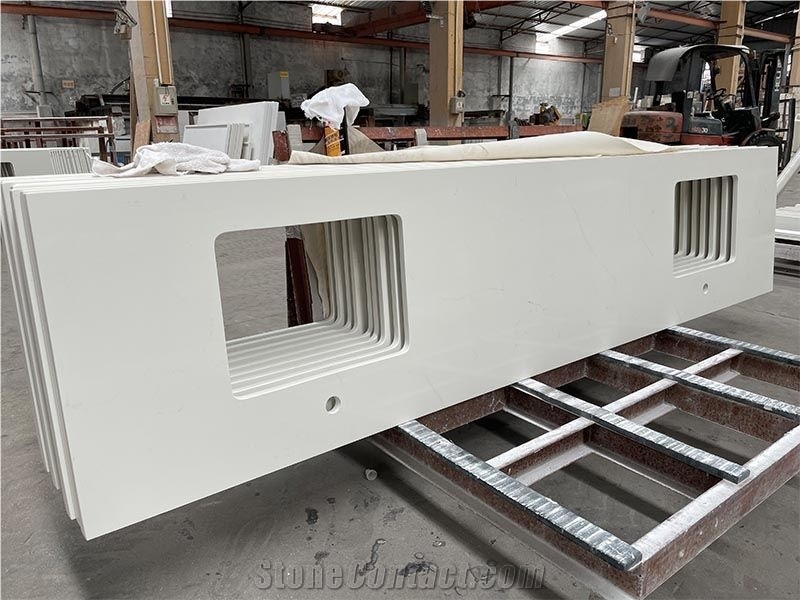High Quality Artificial Carrara White Quartz Kitchen Top