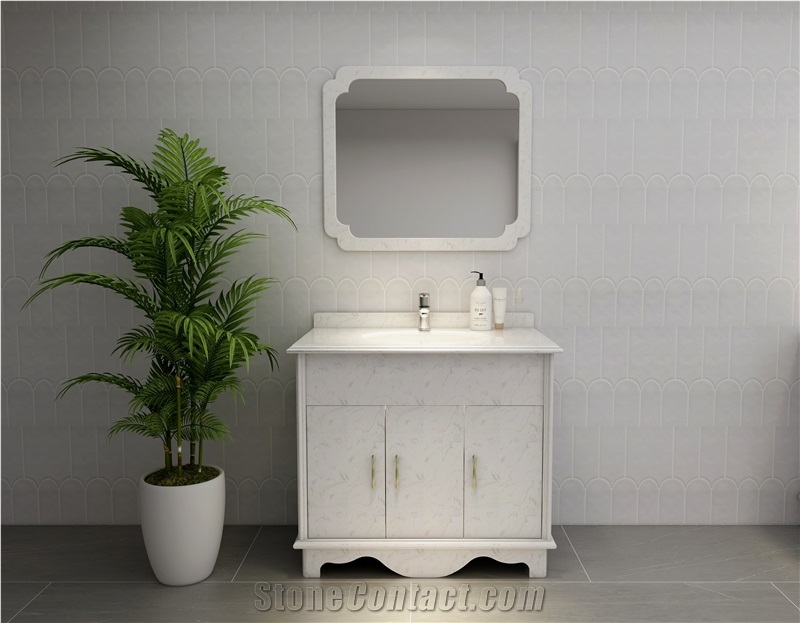 Honed Polished Artificial Marble Bathroom Vanity Top