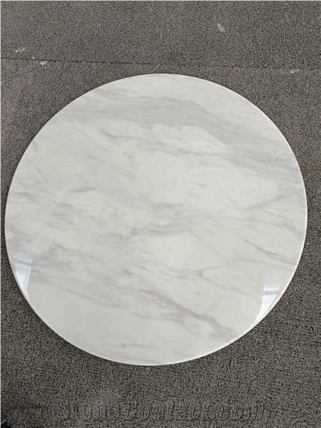 Volakas White Marble Round Table Tops Polished/Glazzed
