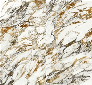 1600*3200MM GLOSSY ITALIAN GOLDEN WHITE PORCELAIN SLAB