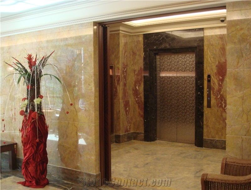 China Van Gogh Emperor Red Yellow Marble Wall Tiles