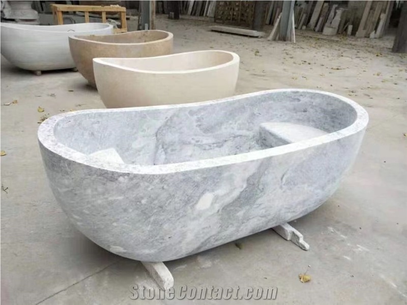 Classic Travertine Natural Stone Bathtub, Beige Travertine Bathtub