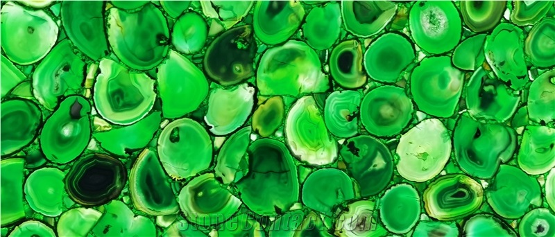 Green Agate Semiprecious Stone Slab