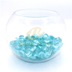 17-19Mm Aqua Blue Flat Glass Gems