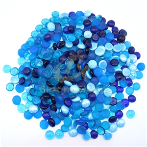 17-19Mm Premium Blue Mixed Flat Glass Marbles