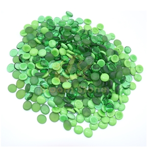 17-19Mm Premium Green Mixed Flat Glass Marbles