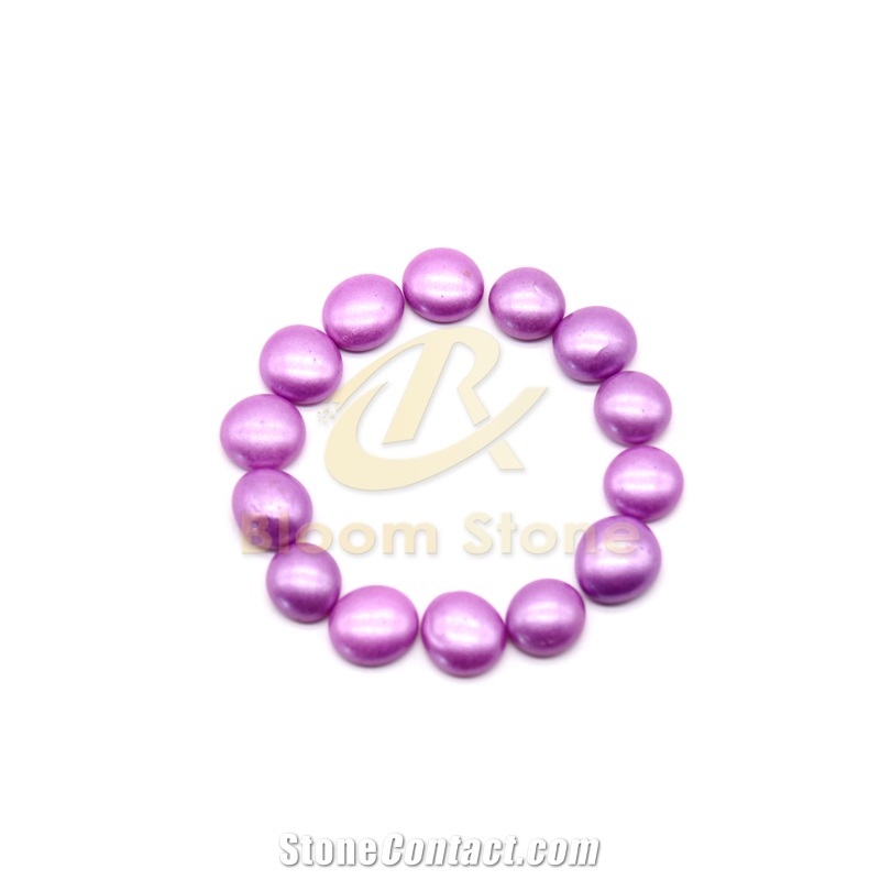 17-19Mm Purple Spray Colored Glass Beads Flat Glass Beads