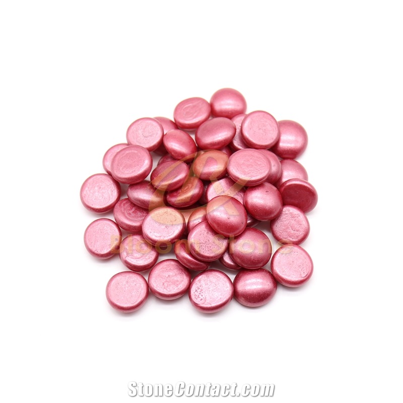 17-19Mm Red Spray Colored Glass Beads Flat Glass Beads