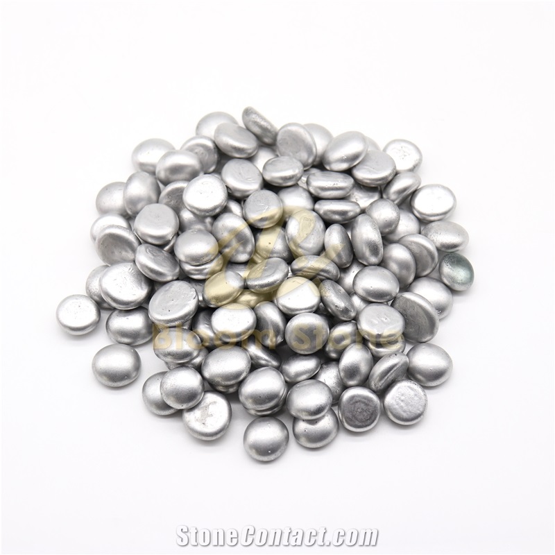 17-19Mm Silver Spray Colored Glass Beads Flat Glass Beads