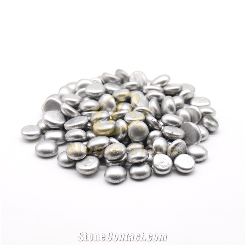 17-19Mm Silver Spray Colored Glass Beads Flat Glass Beads