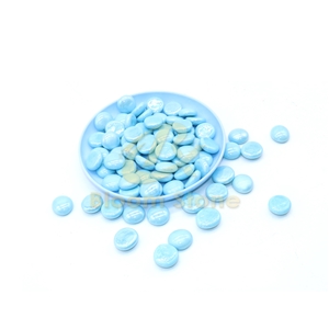 17-19Mm Solid Aqua Blue Flat Glass Gems