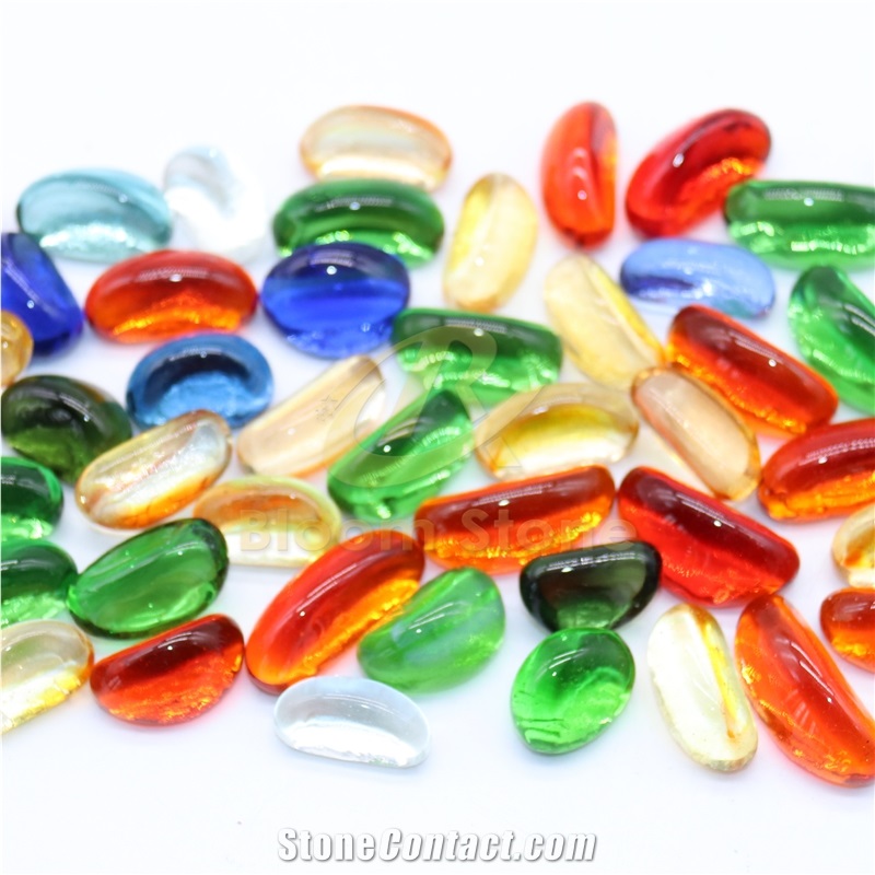 27-30Mm Glass Bean For Sale High Quality Mixed Glass Cashew