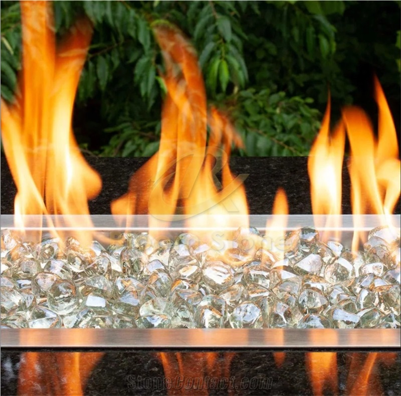 Amber Fire Glass Diamonds Fire Glass Rocks For Gas Fireplace