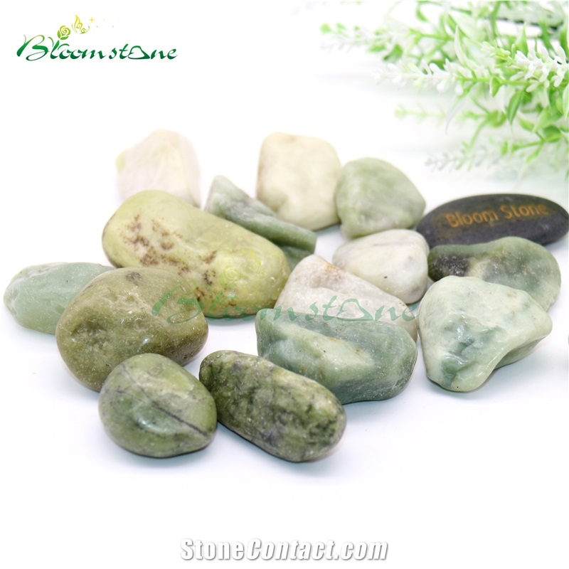 Landscape High Polished Green Pebble Stone