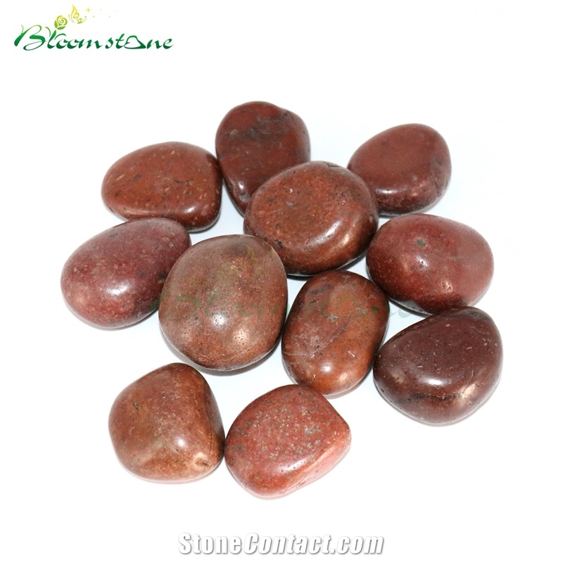 Landscape High Polished Red Pebble Stone