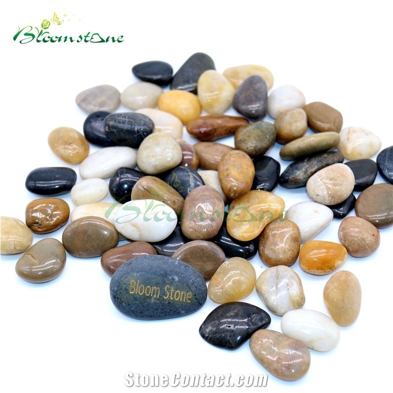 Lanscape High Polished Mixed Color Pebble Stone
