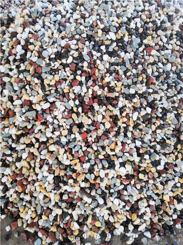Mixed Color Tumbled Gravel For Landscaping