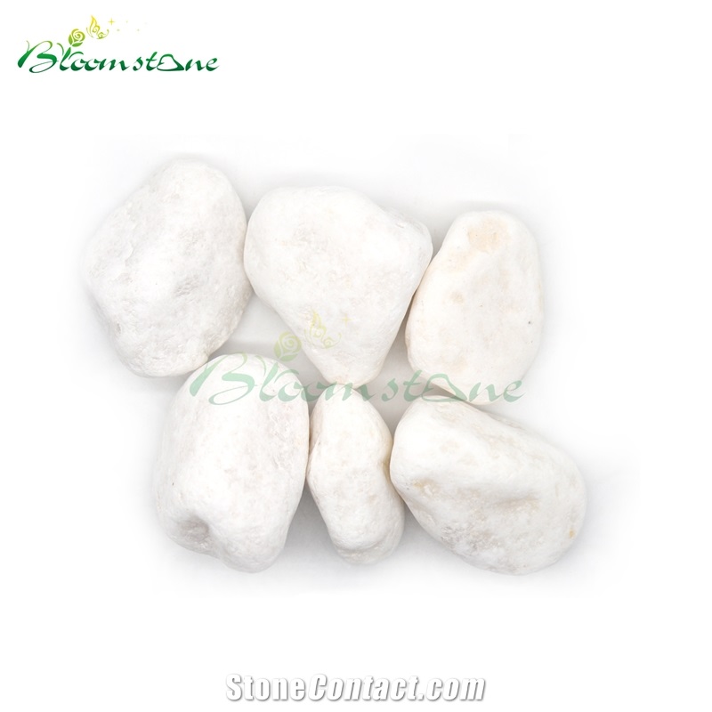 Snow White Pebble Stone For Garden Decoration