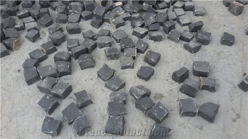 Black Basalt Cube Stone, Cobble Stone Pavers