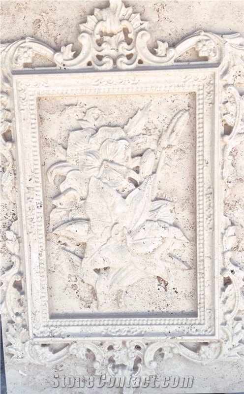 Ivory White Limestone Wall Reliefs