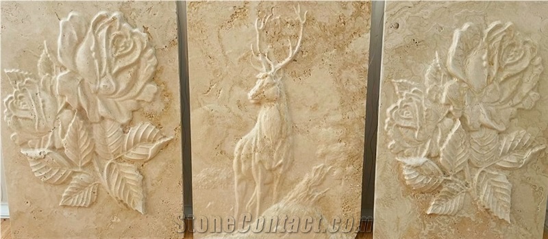 Ivory White Limestone Wall Reliefs