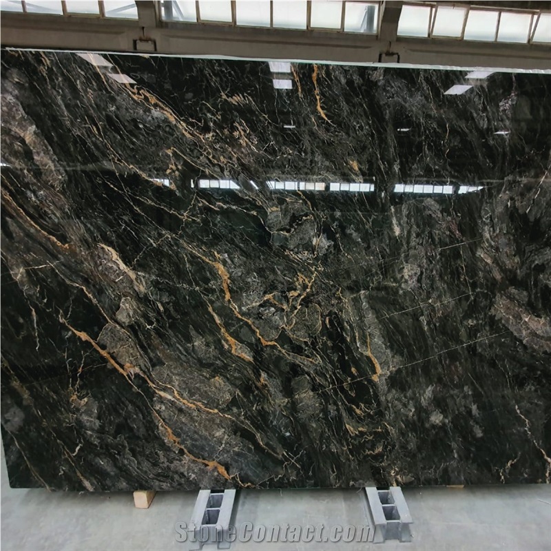 Black Golden River Marble Slabs From Turkey - Stonecontact.com