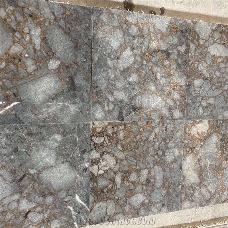 Gravel Gray Marble Slabs, Tiles