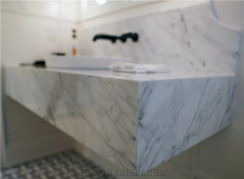 Powder Room Countertop 2Cm Bianco Gioia Marble