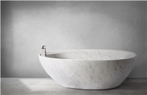 Bianco Carrara White Marble Bathtub
