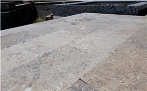 Silver Travertine Tumbled Pavers